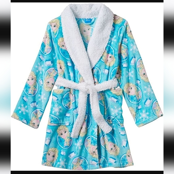 Disney Pajamas Nwt Frozen Elsa Disney Bath Robe Girls Sz8 Cozy Warm